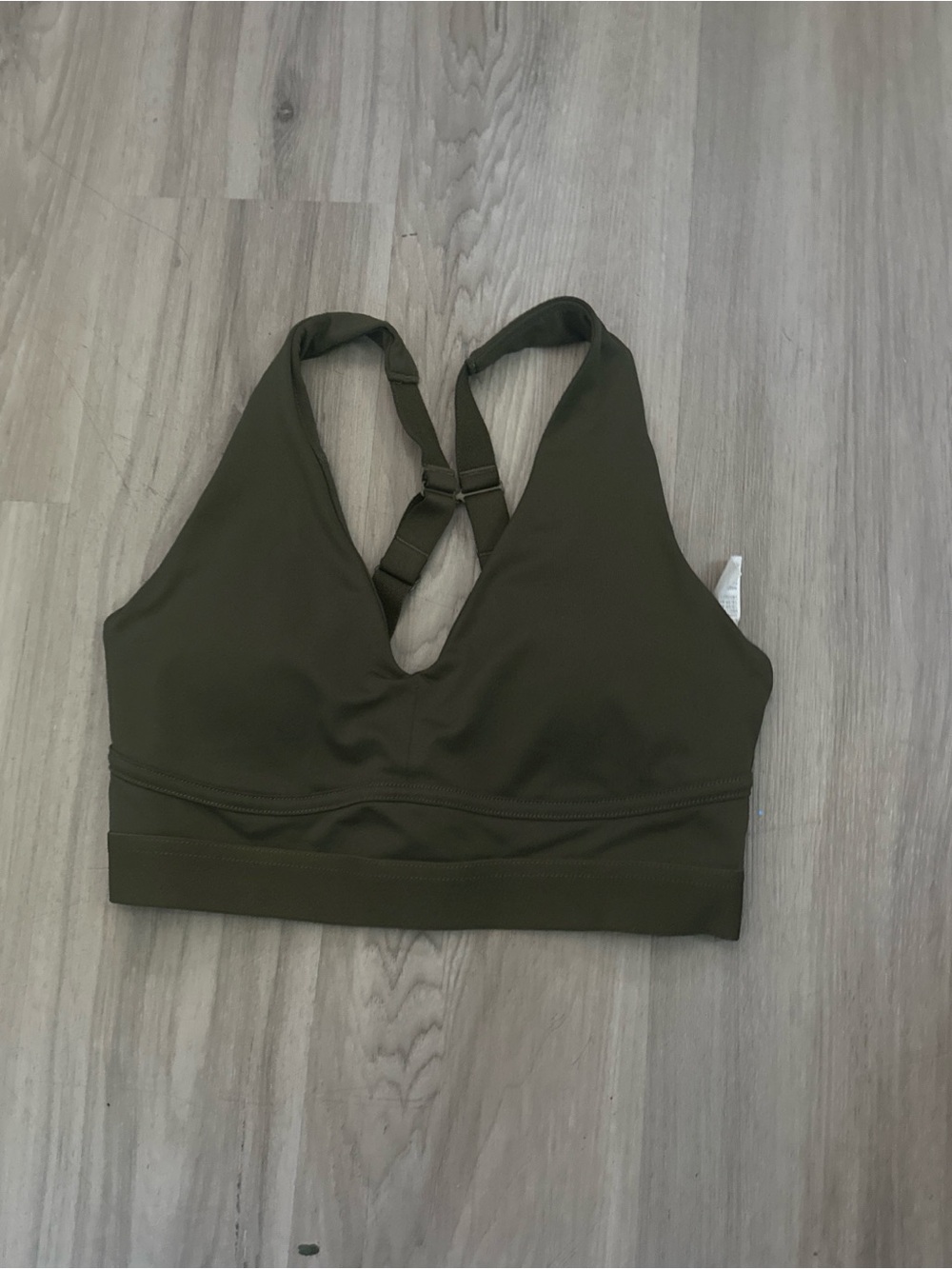 Fabletics Olive Green V-Neck Strappy Bralette